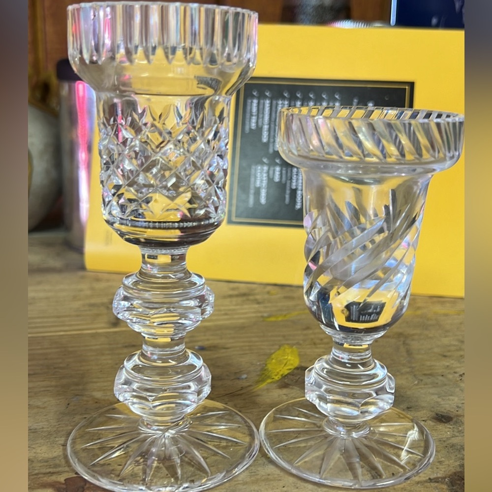 2 Tipperary Crystal candle holders